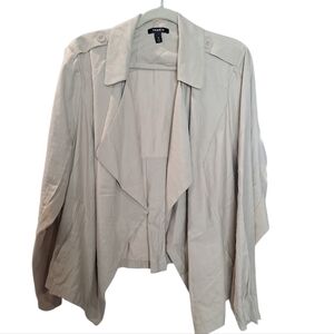 #071 Torrid 3 Torrid Beige Open-front Draped Jacket